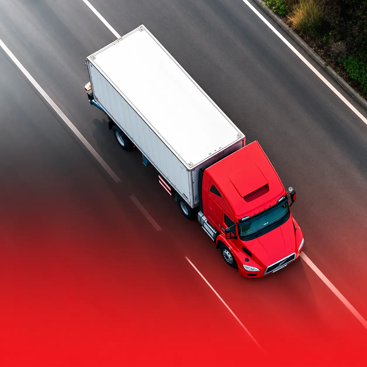 Truck transporting freight on an open highway