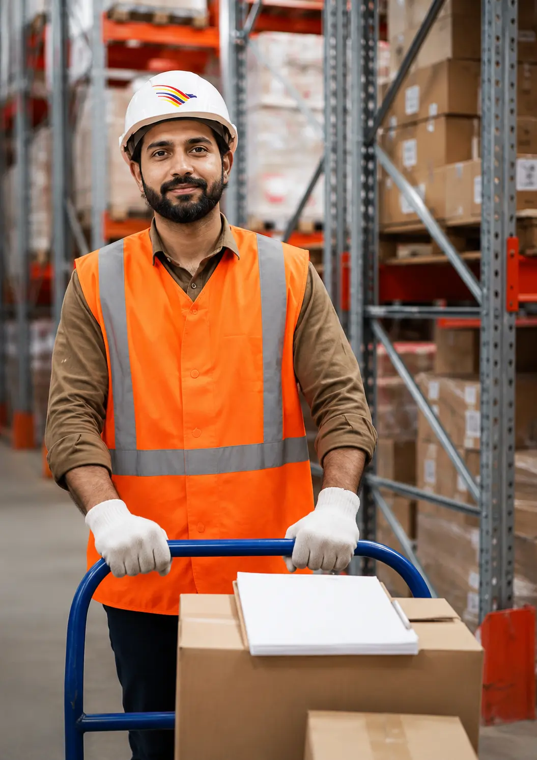 Logistics professional coordinating a shipment